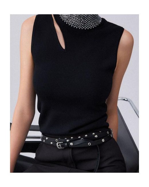 Liu Jo Black Embellished Halterneck Top