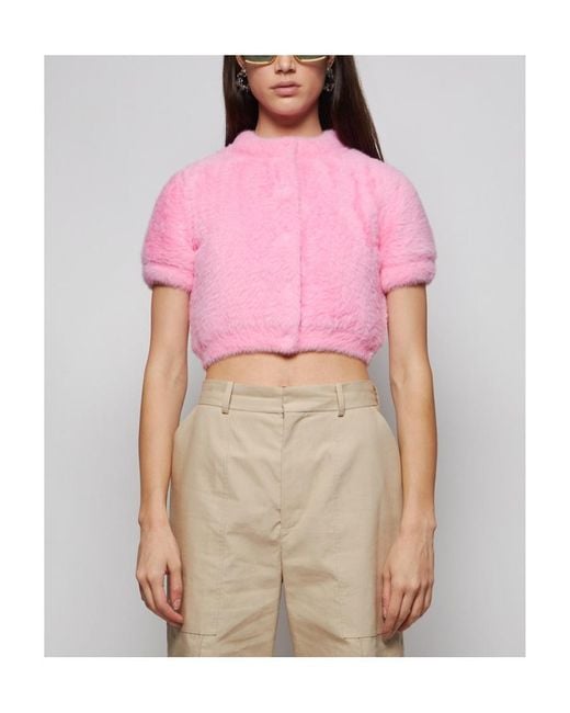 Alexander Wang Pink Button-Opening Sweater