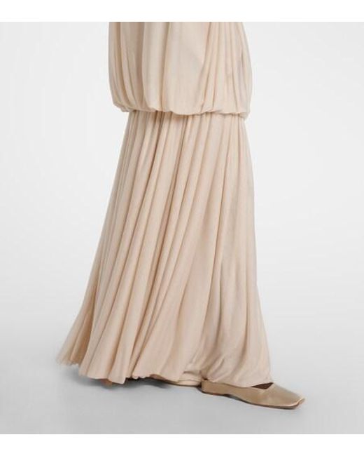 Calvin Klein Natural Angelina Draped Gown