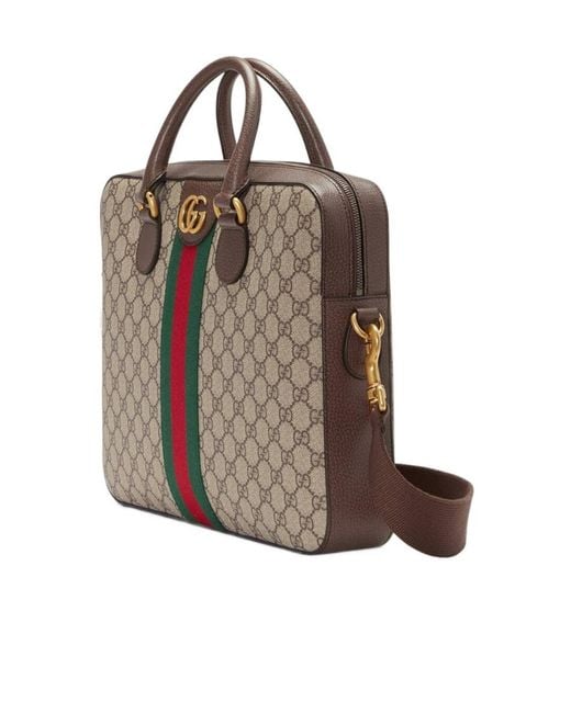 Gucci Brown Gg Supreme Briefcase for men