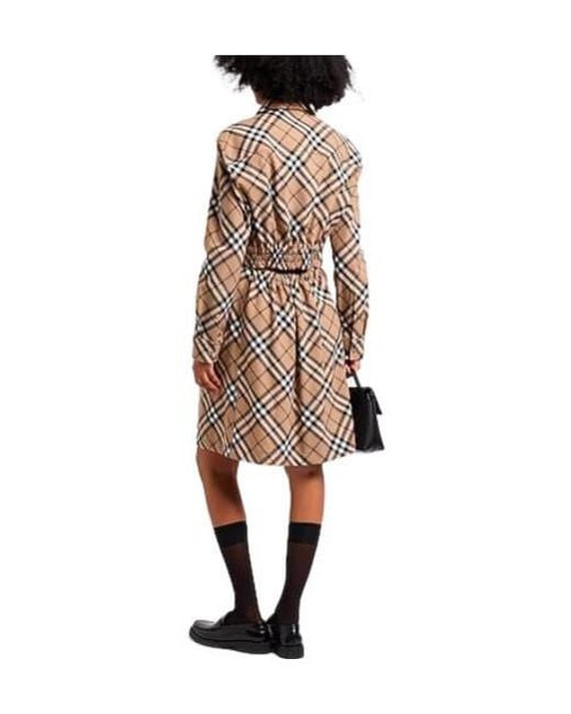 Burberry White Printed Shirt Dress