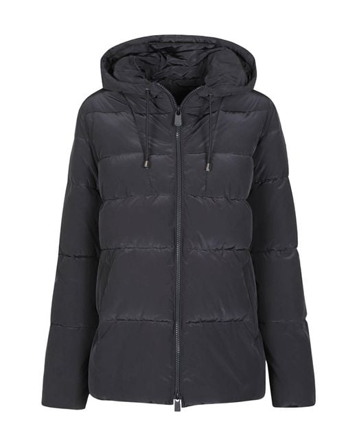 Pinko Black Quilted Hooded Jacket