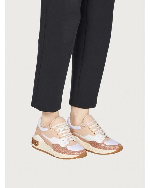 Ferragamo White Logo Low-Top Casual Shoes