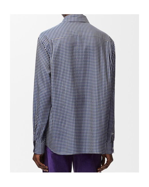 Loewe Blue Long Sleeve Checked Shirt