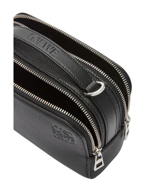 Loewe Black Logo Embossed Mini Camera Bag for men