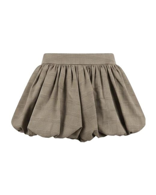 Frankie Shop Brown Alina Bubble-Hem Shorts