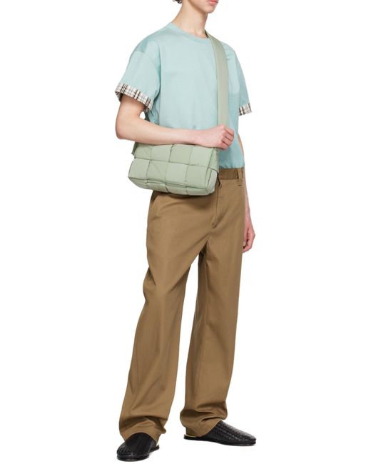 Bottega Veneta Blue Double Layer Checked T-Shirt for men