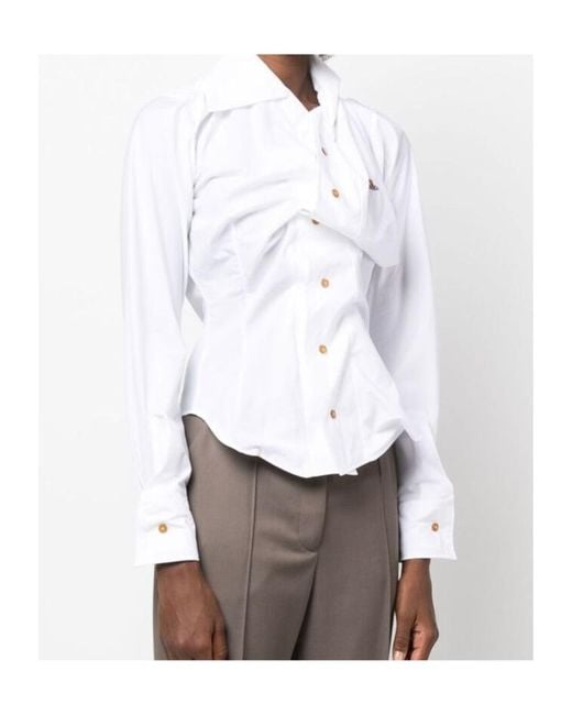 Vivienne Westwood White Drunken Ruffled Shirt