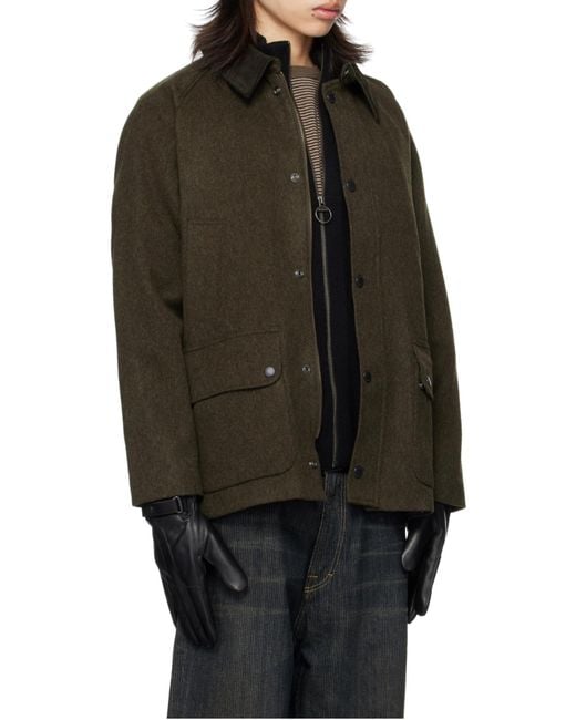 Barbour Black Bedale Wool Jacket for men