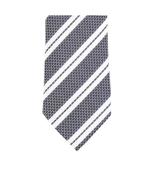 Zegna White Textured Striped Tie for men