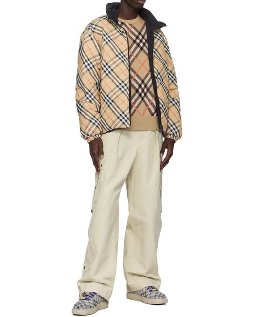 Burberry Metallic Checked Zip-Up Reversible Padded Jacket for men