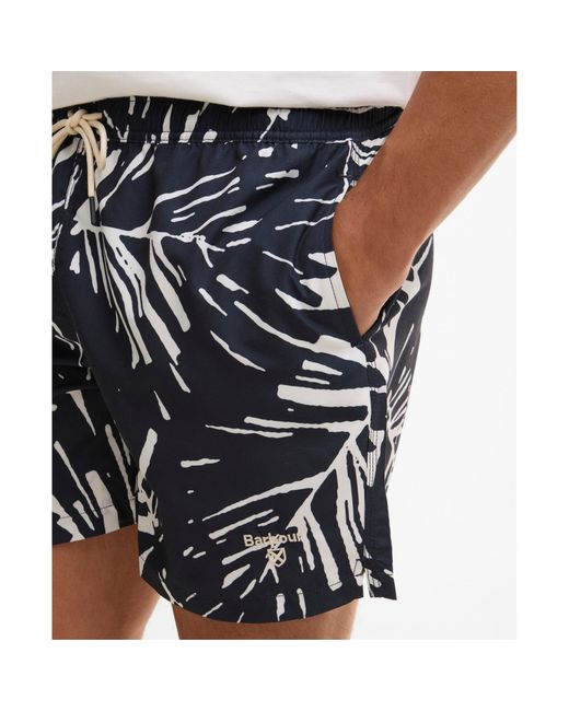 Barbour Blue Printed Swim Trunks for men