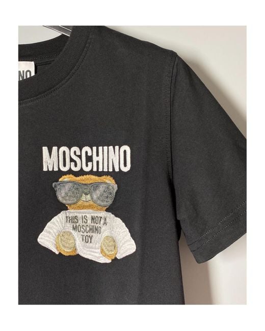 Moschino Black Round-Necked Logo T-Shirt