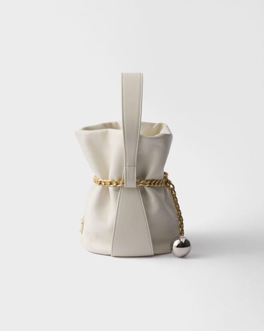 Prada White Petit Sac Noir Nappa Leather Mini-Bucket Bag