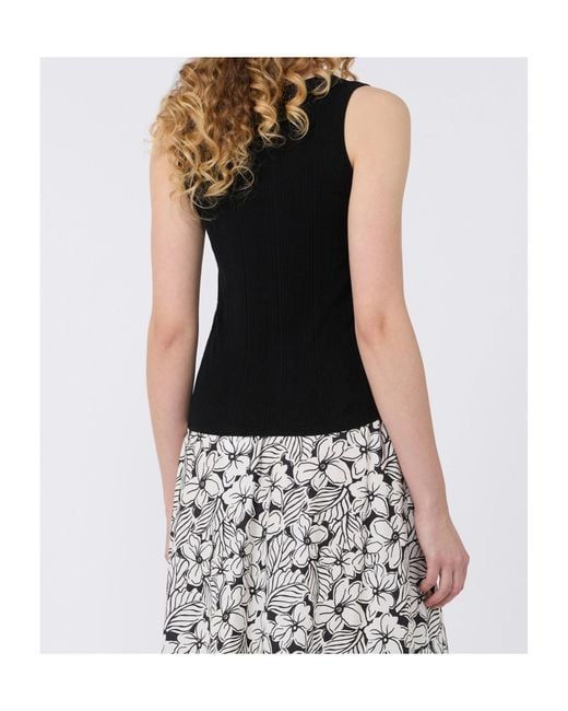 Weekend by Maxmara Black Ribbed Knitted Top