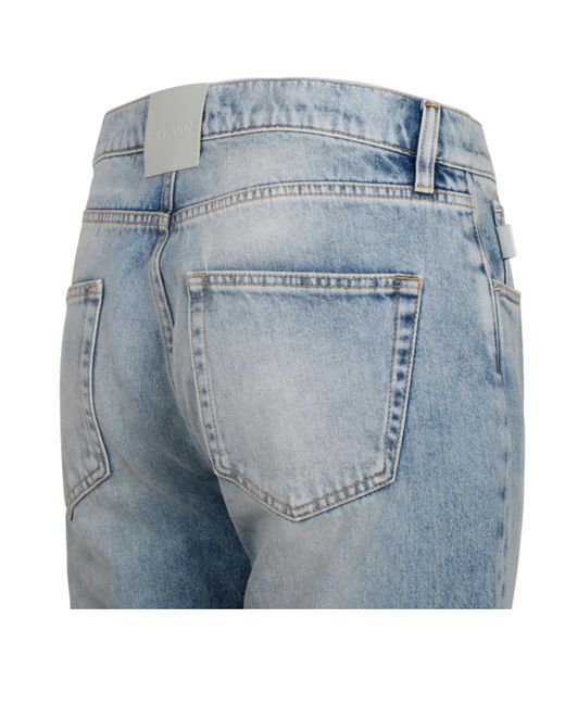 Lanvin Blue Logo Patch Jeans for men
