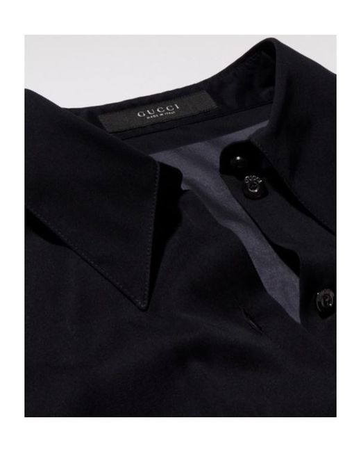 Gucci Blue Stretch Chiffon Shirt