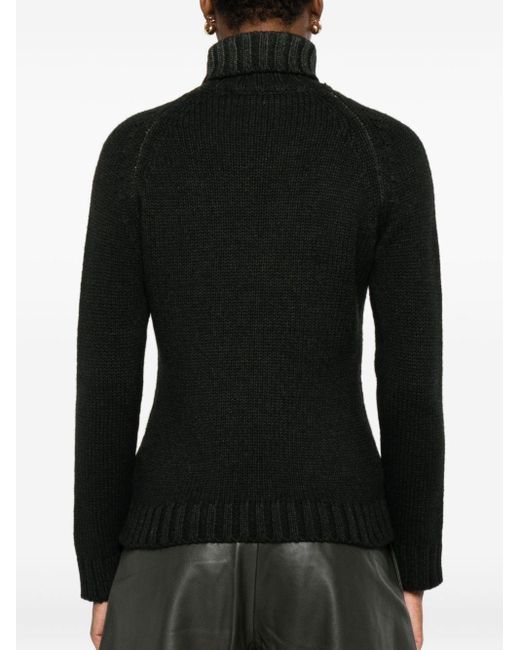 Baserange Black Turtleneck Ribbed Sweater
