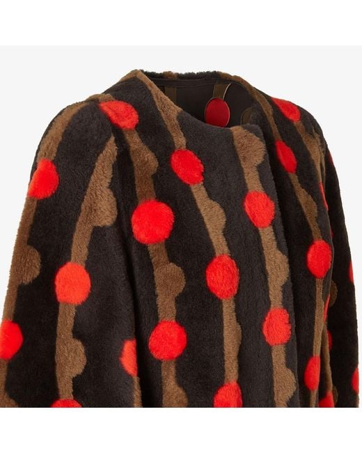 Fendi Red Dots Shearling Coat