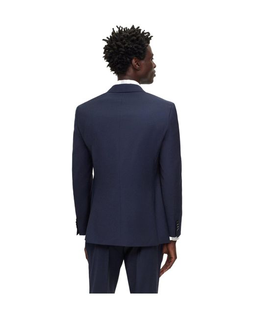Boss Blue Single-Breasted Blazer for men