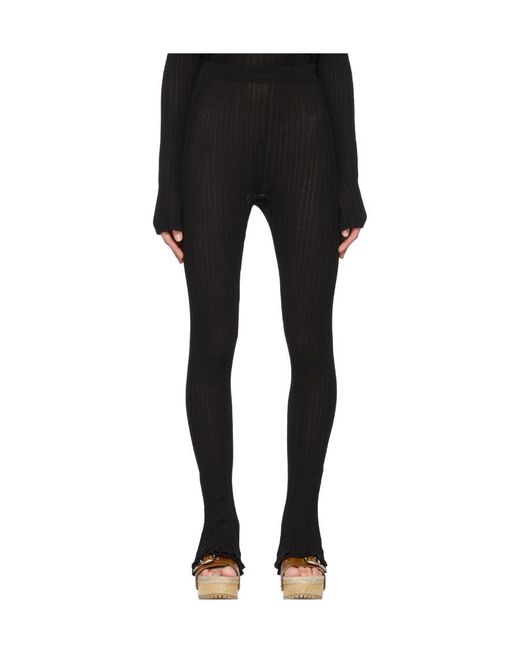 3.1 Phillip Lim Black Cotton Ribbed Casual Pants