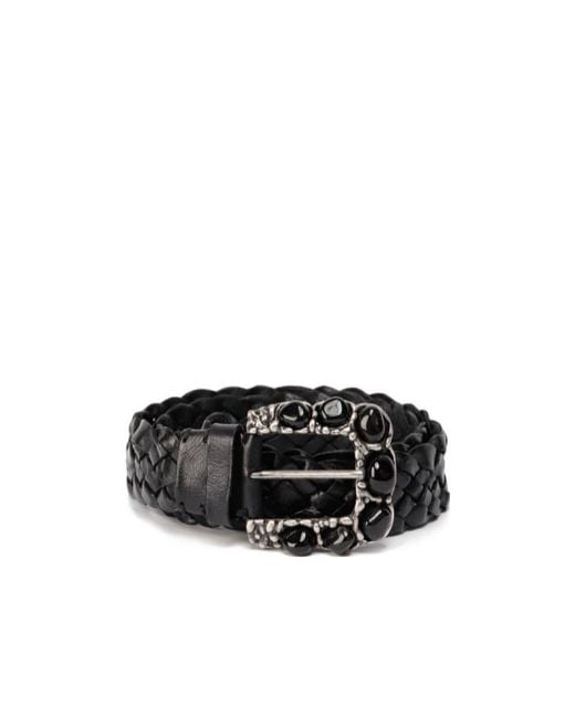 P.A.R.O.S.H. Black Embellished-Buckle Belt