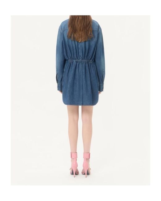 Valentino Blue Midi Denim Dress