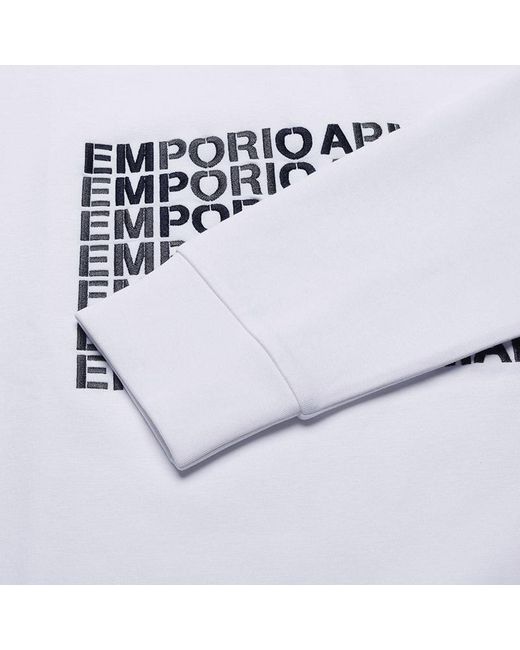 Emporio Armani White Logo Print Sweatshirt for men