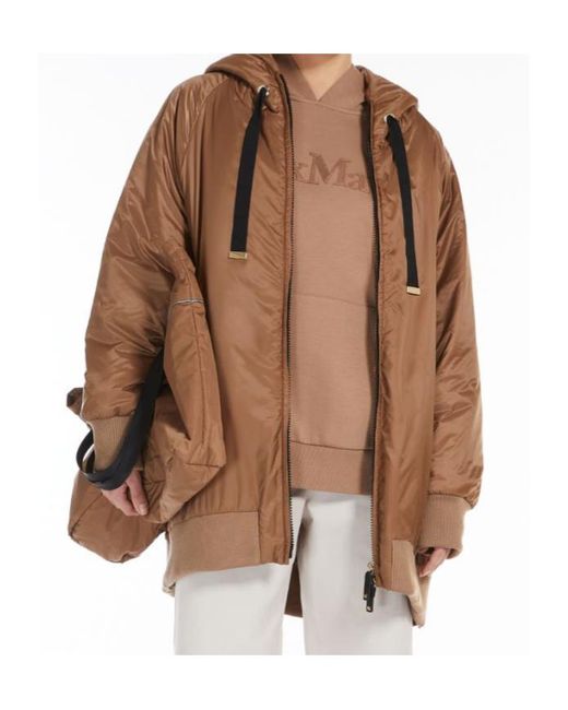Max Mara Brown The Cube Greenma Zip-Up Drawstring Jacket