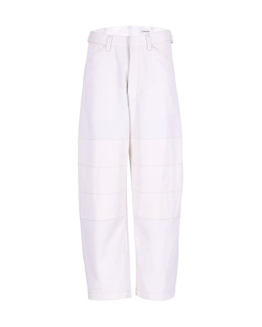 Lemaire White Belt-Loop Casual Pants for men