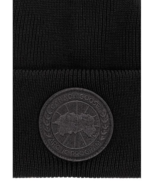 Canada Goose Black Logo Arctic Toque Hat for men
