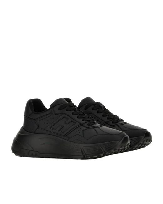 Hogan Black H669 Lace-Up Sneakers