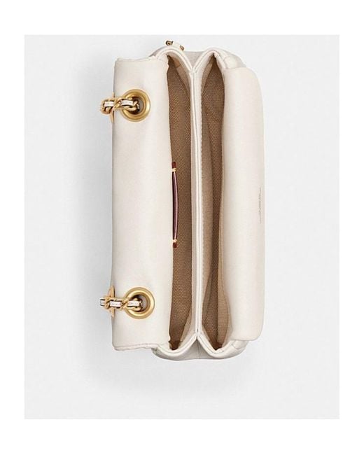 COACH Natural Tabby 20 Logo Plaque Quilted Shoulder Bag