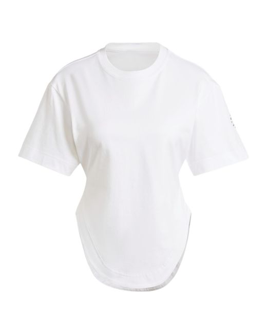 Adidas By Stella McCartney White Sportswear Curved Hem T-Shirt