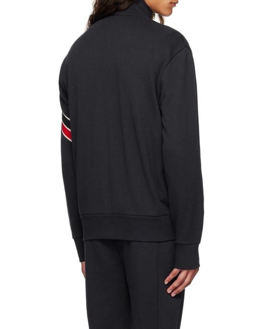 Moncler Blue Logo Patch Zip-Up Sweatshirt for men