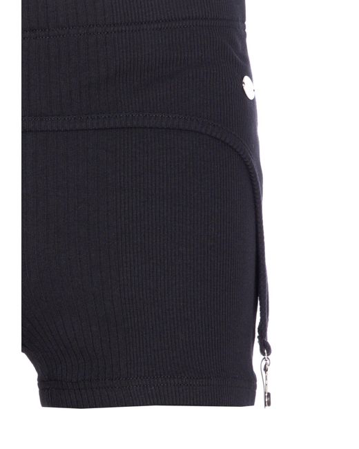 Jean Paul Gaultier Blue Ribbed-Garter Shorts