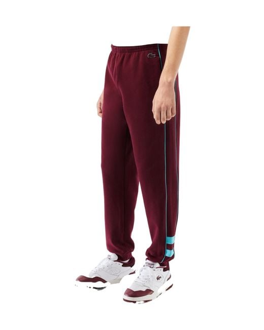 Lacoste Purple Colored Cuffed Sweatpants for men