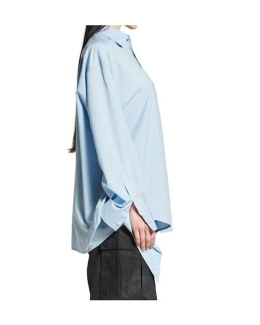 Balenciaga Blue Knotted Cuff Blouse
