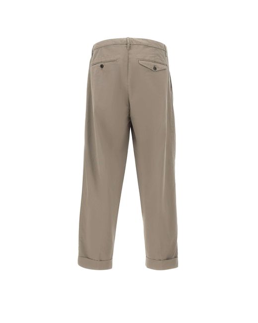 Dondup Gray Cropped Pleated Pants for men