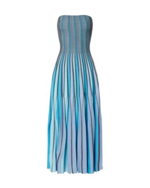 Jonathan Simkhai Blue Soleil Striped Midi Dress