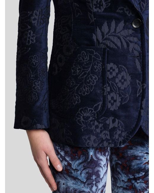 Etro Blue Chenille Jacquard Jacket