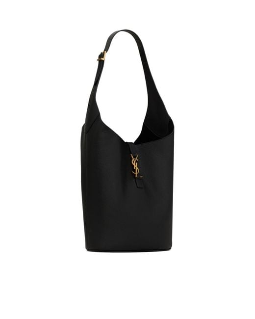 Saint Laurent Black Le 5 À 7 Logo Plaque Shoulder Bag