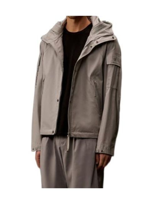 C P Company Gray Zip Pocket Hooded Jacket for men