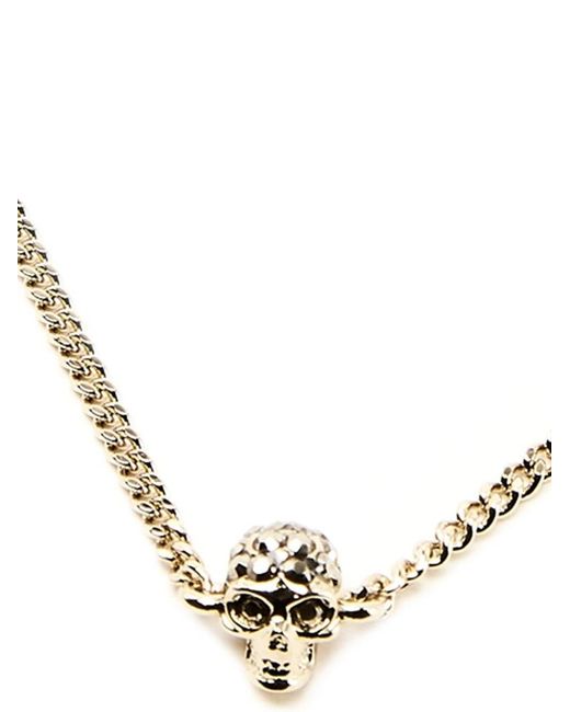McQueen White Triple Skull Necklace