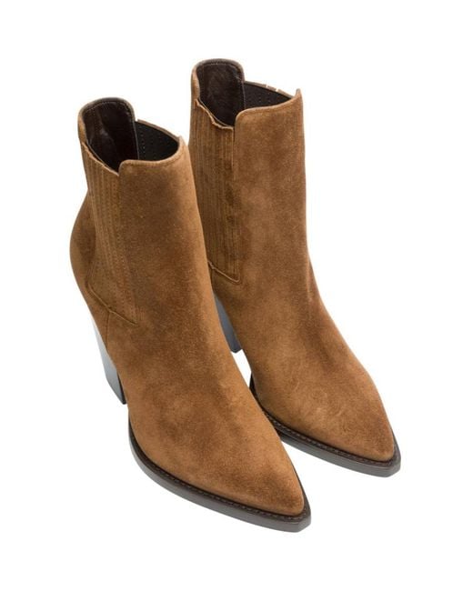 Saint Laurent Brown Theo Chelsea Boots