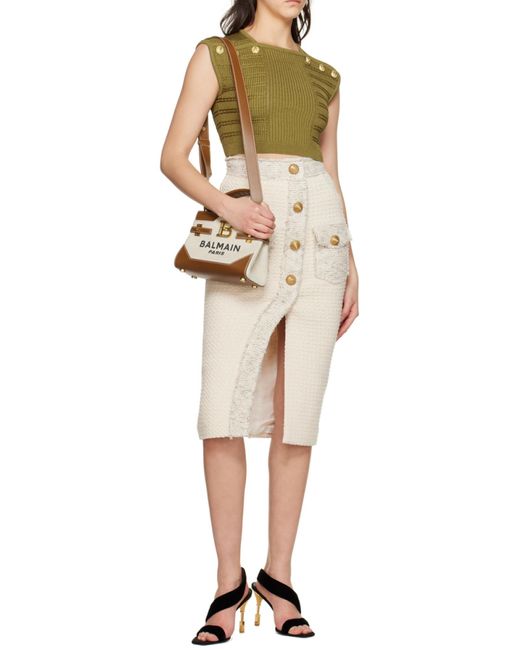 Balmain Brown B-Buzz 22 Top Handle Bag