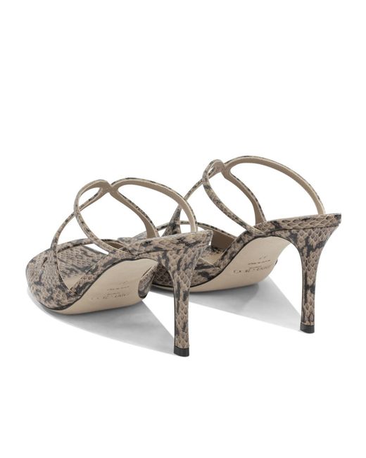 Jimmy Choo Metallic Anise Snakeskin-Effect Sandals