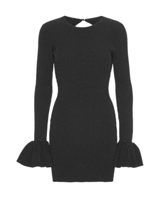 ROTATE BIRGER CHRISTENSEN Black Knit Mini Cutout Dress
