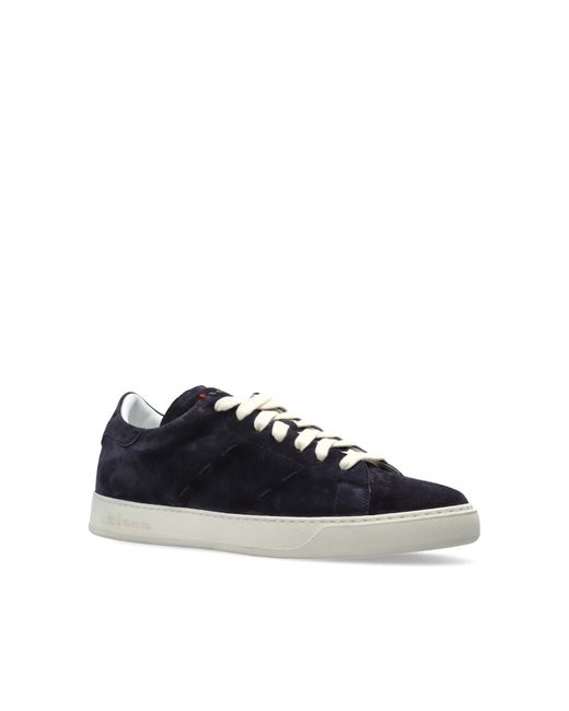 Kiton Blue Lace-Up Low-Top Sneakers for men
