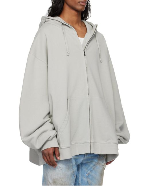 Maison Margiela Gray Numeric Logo Hoodie for men